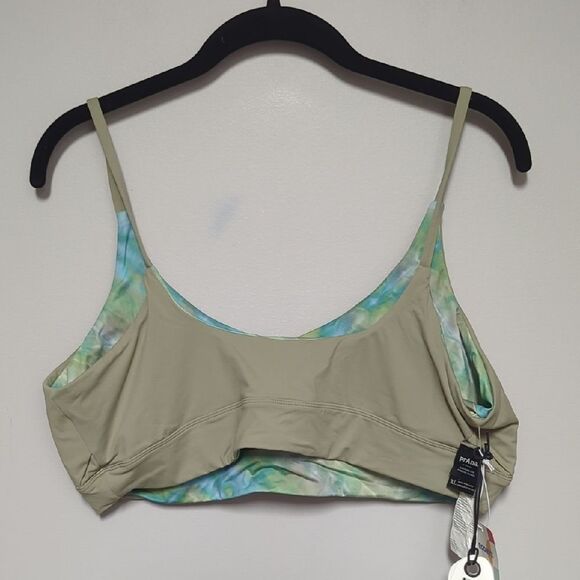 NWT Prana Women's Olive Reversible Swim Top - Picture 2 of 6